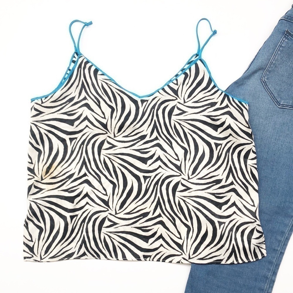 Topshop zebra print camisole crop top